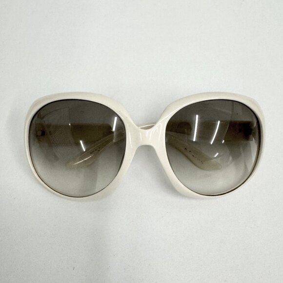 Vintage Christian Dior Ivory Large Round Sunglasses - Picture 1 of 3